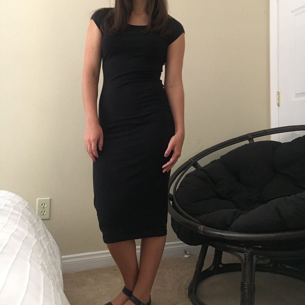 Black midi dress